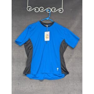 Mt Borah Cycling Jersey 1/4 Zip Shirt Blue/Black Micro Women's Plus Size 2X NWT